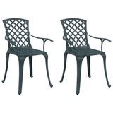 VidaXL Tuinstoelen 2 stuks Gietaluminium Groen