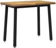 vidaXL Eettafel Massief Acacia Hout Wit en Zwart 90 x 55 x 75 cm
