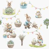 Paper + Design Servetten Paashaas - Paas Servetten - Papieren Servetten 33x33 cm - 3 Laags - 20 Stuks