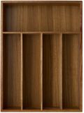5Five Bestekbak indeling / keuken organizer - 5 vaks - acacia hout - 35 x 26 x 5 cm
