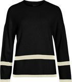 Vila Trui Viril O-neck Oversize L/s Knit Top- 14112403 Black/slnm Dames Maat - L