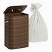 Relaxdays Panier à linge avec couvercle - 80 litres - pliable - marron foncé