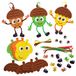 Baker Ross FX572 Eikel Mix en Match Decoratiesets - Set van 8, Herfstdecoratie Knutselen voor Kinderen