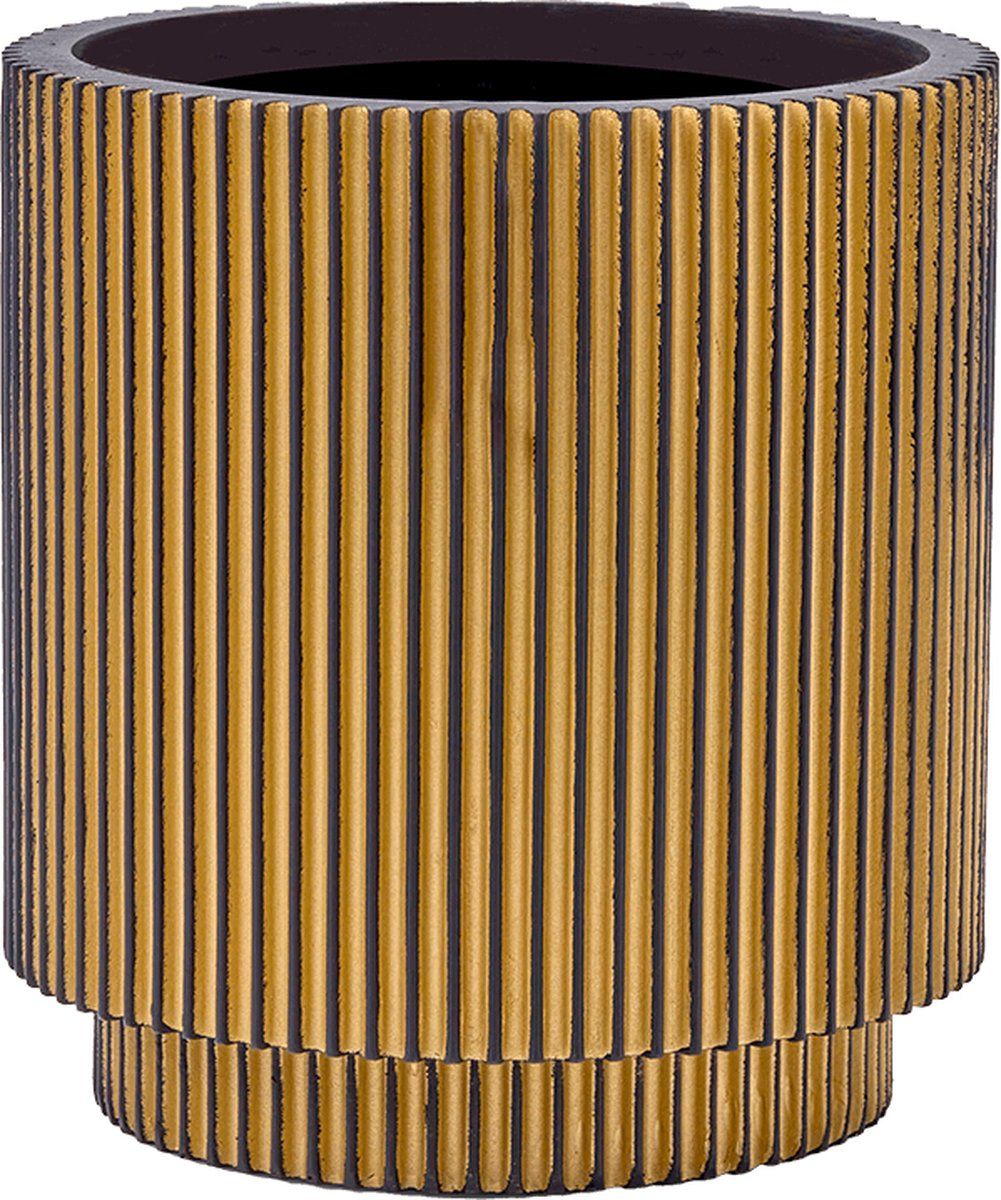 Capi Europe Vaas cilinder Groove - 23x25 - Goud - Bloempot voor binnen - BGVGB315