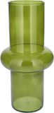Bellatio Design Bloemenvaas - groen transparant gerecycled glas - 15 x 31 cm - vaas