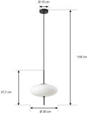 Lindby - hanglamp - 1licht - Staal, glas - H: 12.5 cm - E14 - zwart, wit