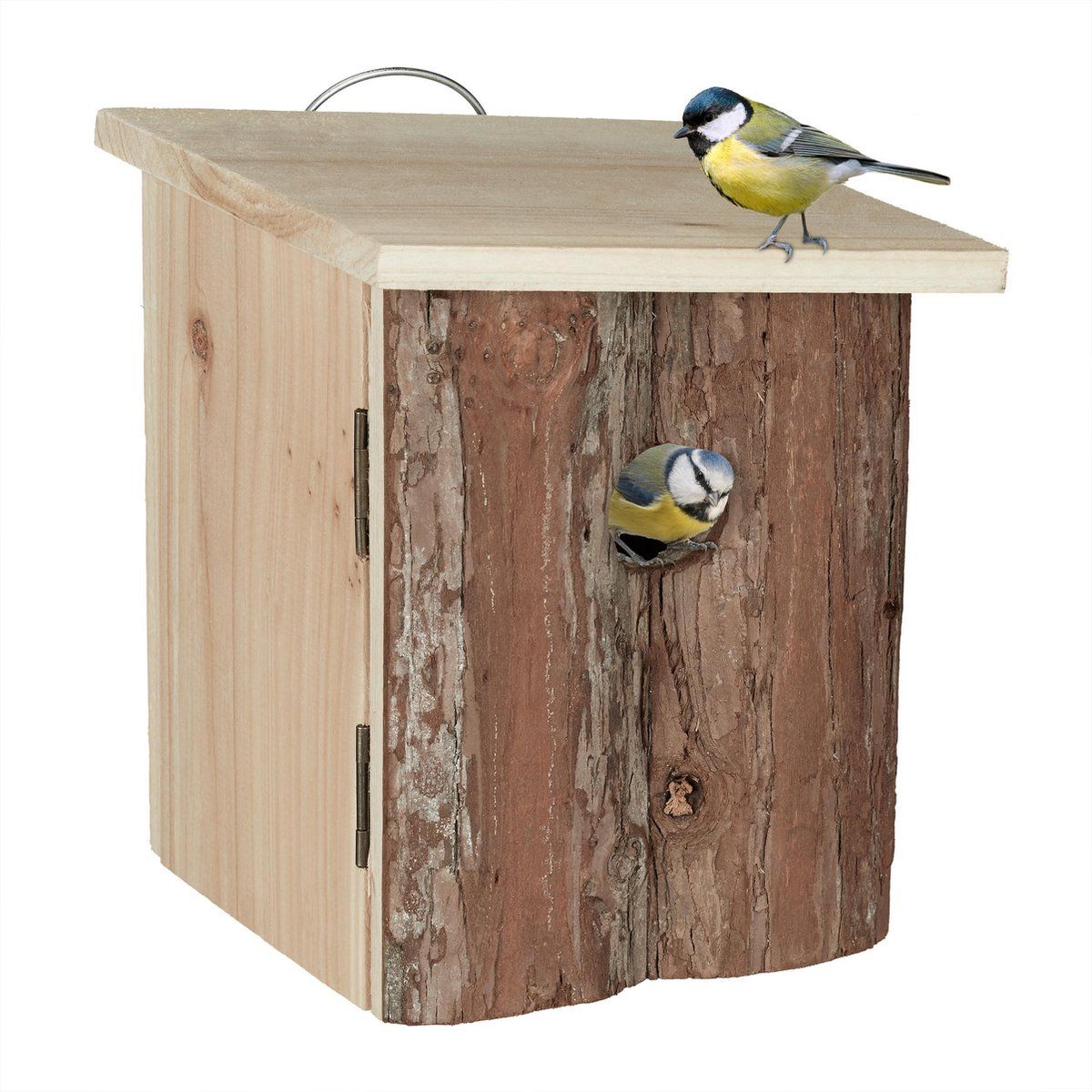 Relaxdays Nestkast Vogels - Met Invliegopening - 28 mm - Vogelhuisje Hout - Hangend