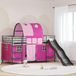 Maison Exclusive - Lit superposé pour enfants avec rideaux, noir et rose