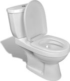 vidaXL Toilet met stortbak wit