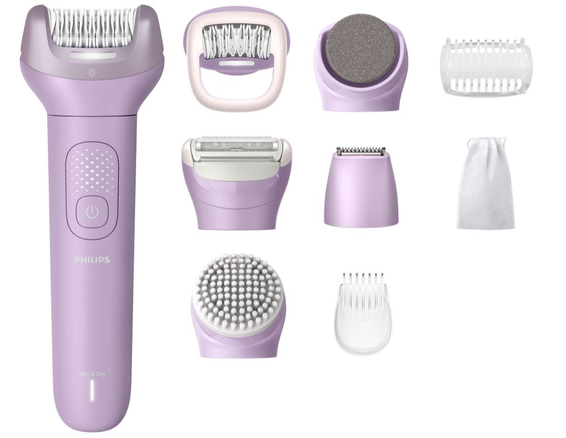 Philips BRE728/00 Epilator - 32 Pincetten - Lila - Nat & Droog - Draadloos