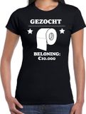 Bellatio Decorations Shoppartners Bv Gezocht wc-papier beloning 10000 euro t-shirt zwart voor dames M