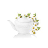 Wilmax WL-880110/1C Porseleinen theepot, wit, 900 ml capaciteit