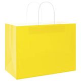vidaXL Papieren zakken 50 st met hengsels 32x17x25 cm geel