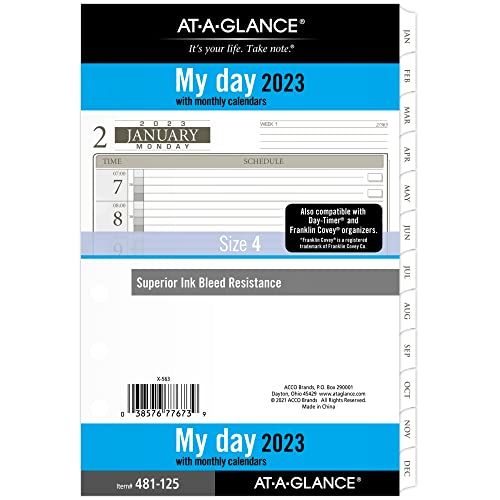 2023 AT-A-GLANCE Day-Timer Planner Refill - 5.5" x 8.5" - Size 4 - Desk Size - Daily - Loose-Leaf (12010)
