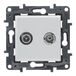 Legrand 398316 - tussenstopcontact, TV-R/SAT, samenstelbaar, voor inbouwinstallatie, serie Niloé Step, kleur aluminium