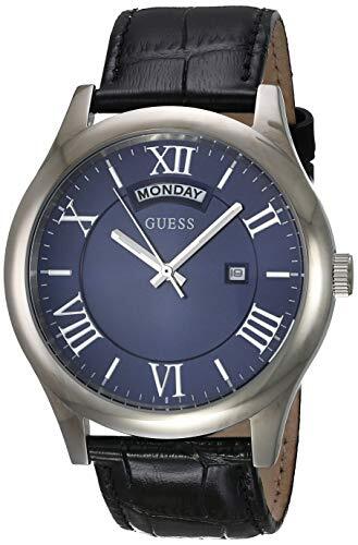 Guess analoog kwartshorloge voor heren met lederen armband W0792G1