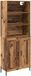 vidaXL Highboard Oud Hout 69,5 x 32,5 x 180 cm Bewerkt hout