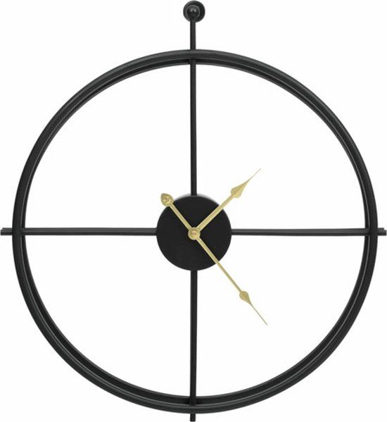 vidaXL Wandklok 52 cm IJzer Zwart