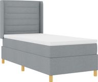 vidaXL Boxspringbed met hoofdeinde Lichtgrijs 100 x 200 cm Stof