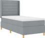 vidaXL Boxspringbed met hoofdeinde Lichtgrijs 100 x 200 cm Stof