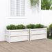 Maison Exclusive - Jardinières, 2 pièces, blanc, bois massif, pin