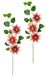 Kunstmatige clematisranken, boscirs, hannvoetgroei, tak, enkele bloem, steelbloem, kunstbloemen, accessoire voor kunstbloemen, boeketten, bloemstukken, decoratieve bloemen, set van 2, wit/roze