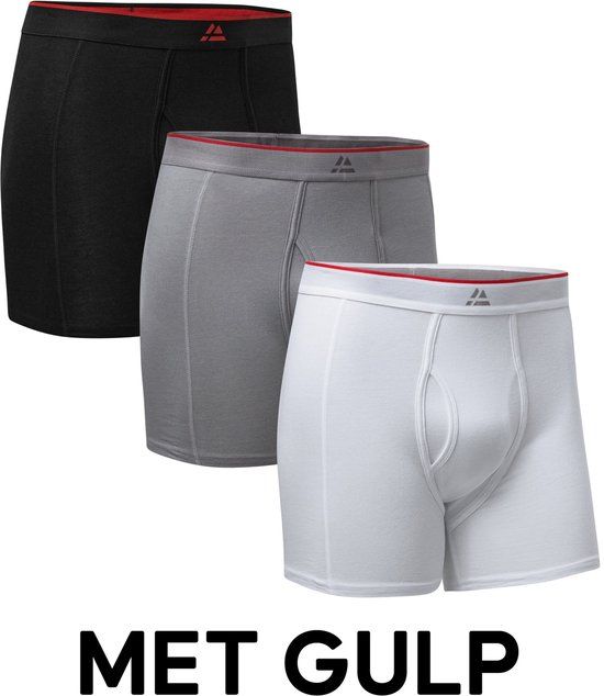 DANISH ENDURANCE Boxershorts Bamboe Viscose met Gulp - Heren - 3-pack - Maat M