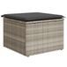 vidaXL Tuinkruk met kussen 55x55x37 cm poly rattan lichtgrijs