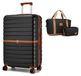 Trek Valise rigide - ABS - 50,8 cm - Set de voyage composé de 2 pièces - Noir