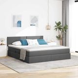 Maison Exclusive - lit de rangement avec matelas gris foncé 180 x 200 cm velours