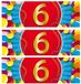 Bellatio Decorations 6 jaar leeftijd sticker - 10x - 19 x 6 cm - verjaardag - jubileum - versiering