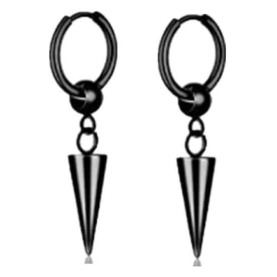 LGT JWLS Lookinggoodtoday Mannen oorbellen ringen edelstaal zwart met massieve pijl
