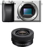 Sony Alpha 6100 | APS-C spiegelloze camera met 16-50 mm powerzoomlens | snelle 0,02 s autofocus met oogherkenning voor mens en dier, 4K-filmopnames en kantelbaar display | zilver