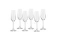 ECHTWERK Champagneglazen, set van 6, 210 ml, Prosecco glazen, champagnefluiten, robuuste kristalglazen kelk met lange steel, smalle opening en brede voet, tijdloos design, 22,9 x 7 cm