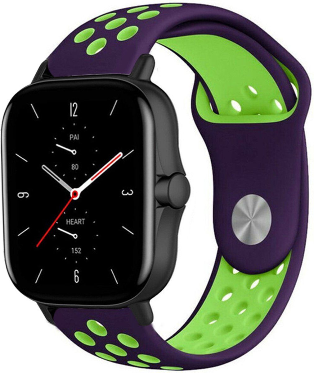 Strap-it Amazfit GTS 2 sport band - paars/groen