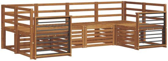 vidaXL Acacia Hout Hoek Loungeset 6-Zits Naturel