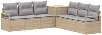 vidaXL Bankstel 2 zitplaatsen Beige en Lichtgrijs Polyrattan