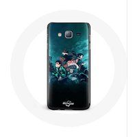 Maniacase Etui voor Samsung Galaxy J5 Demon Slayer Manga Tanjiro en Nezuko