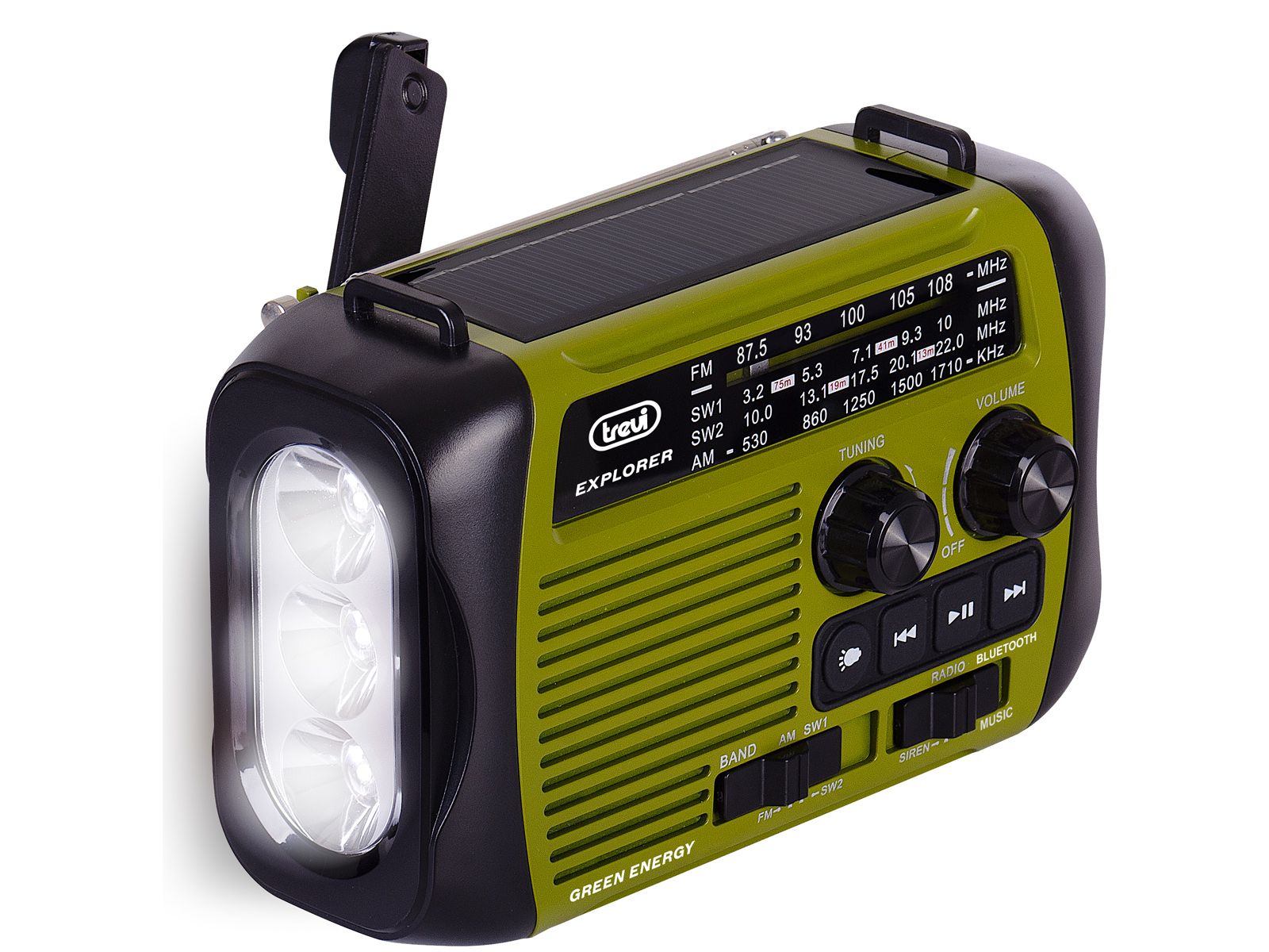 Trevi RA 7F30 BT Draagbare Analoge Radio Zwart, Groen