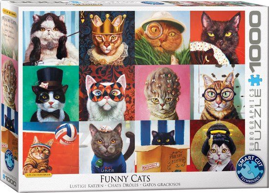 Eurographics Funny Cats Puzzle - Lucia Heffernan - 1000 Pieces
