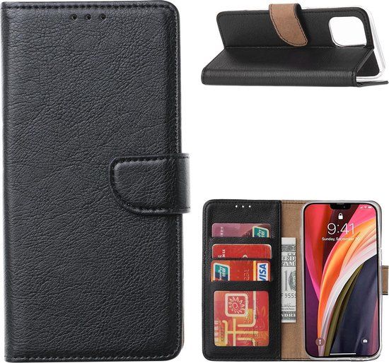 BixB iPhone 12 Pro Max Hoesje met Pasjeshouder - Zwart