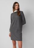 s.Oliver Jurk met lange mouw, ronde hals, effen, viscose, grafiet, maat 36