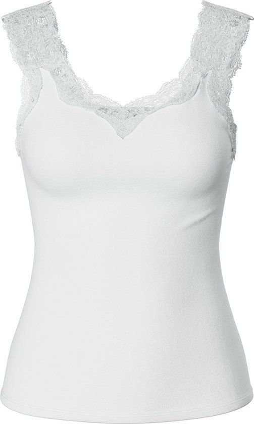 PIECES PCBARBERA LACE Top Vrouwen Wit Maat L