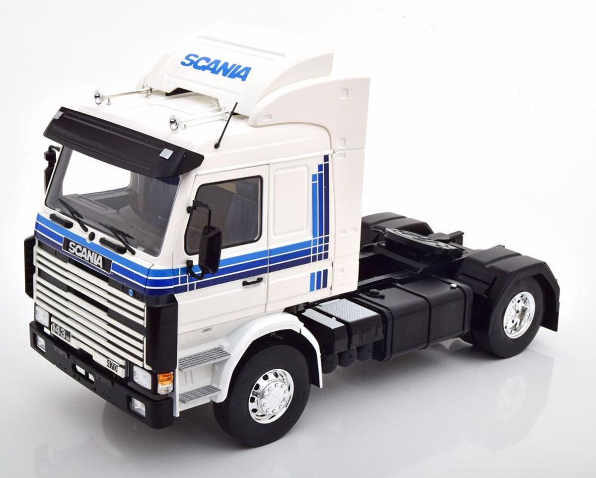 MCG Models 1987 vrachtwagen SCANIA 143 Topline wit/blauw 1:18 18143