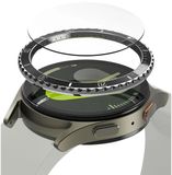 Ringke Bezel Styling + Tempered Glass Geschikt voor Samsung Galaxy Watch 7 40MM - RVS Watch Cover + Screen Protector - Zwart