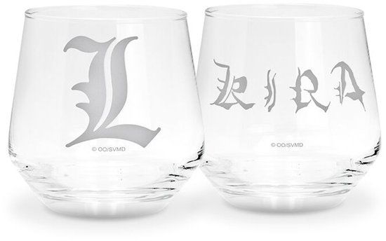 Death Note Anime Glazenset - Kira & L - Transparant