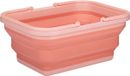 Alpina Wasmand/draagmand opvouwbaar - kunststof - 19 Liter - zalmroze - 38 x 28 x 18 cm - huishoud/camping
