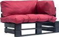 vidaXL Banc de jardin avec coussins rouges - Bois de pin