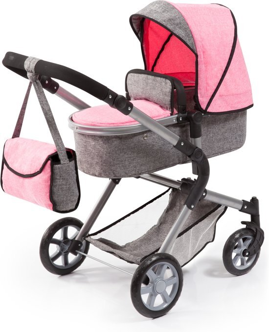 Bayer City neo poppenwagen roze/grijs