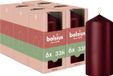 Bolsius - Gladde Stompkaars - Metallic Rood - 6 stuks - 12 cm